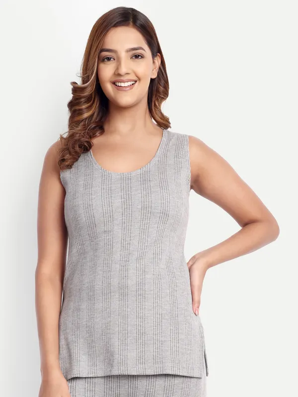 Grey_Cotton_Blend_Sleeveless_Thermal_Top_For_Women