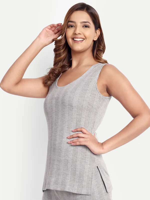 Grey_Cotton_Blend_Sleeveless_Thermal_Top_For_Women