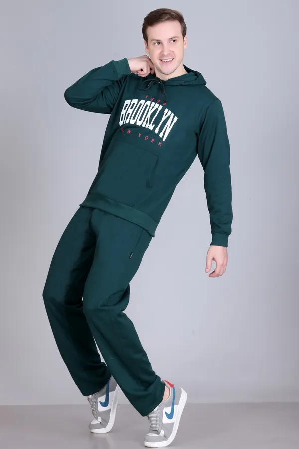 Bottle_Green_Regular_Fit_Printed_Hoodie_For_Men