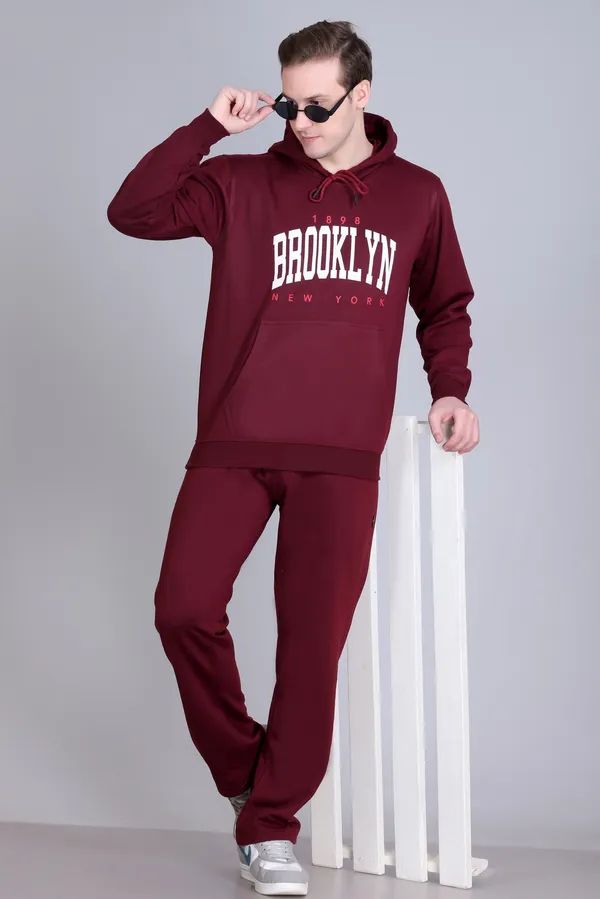 Wine_Regular_Fit_Printed_Hoodie_For_Men