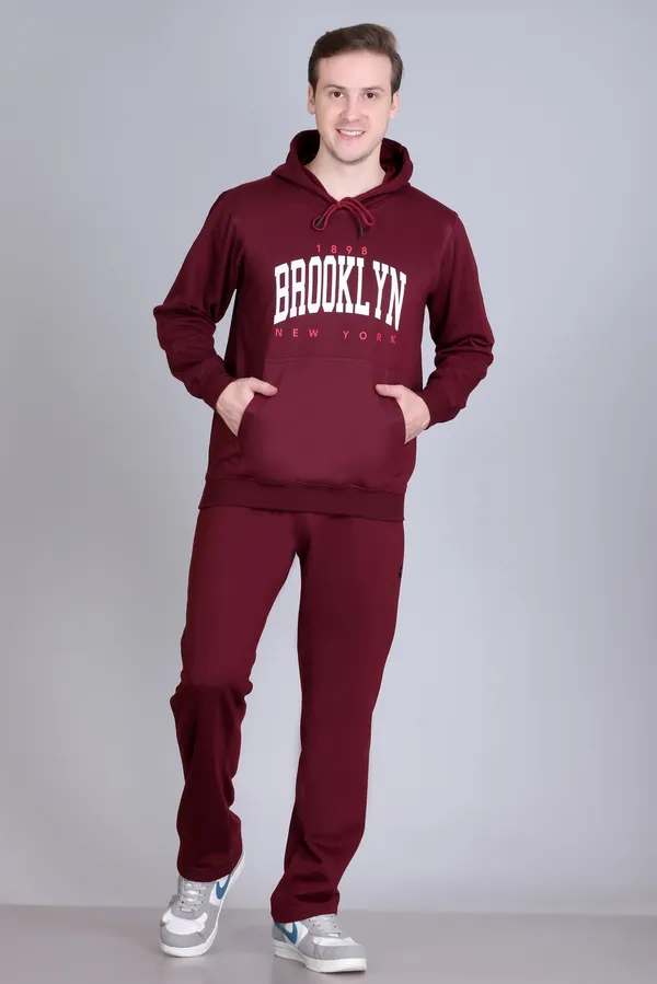 Wine_Regular_Fit_Printed_Hoodie_For_Men