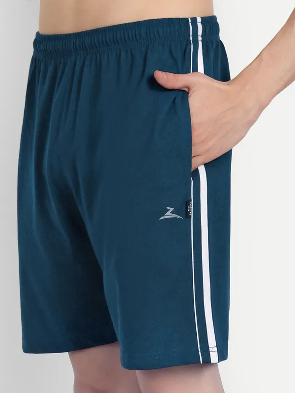 Blue_Cotton_Blend_Shorts
