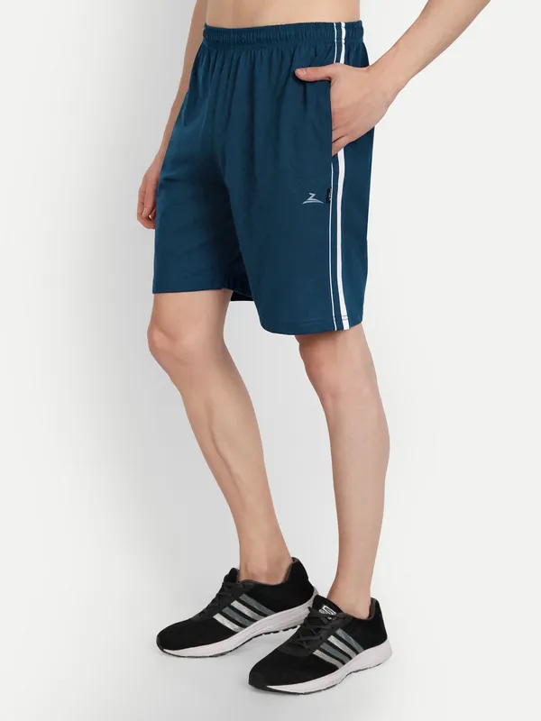 Blue_Cotton_Blend_Shorts