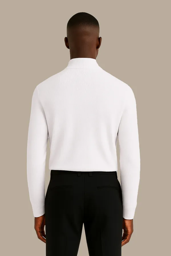 White_High_Neck_Solid_White_Sweater