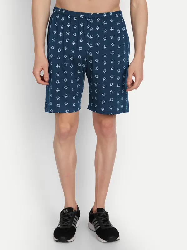 Blue_Cotton_Blend_Printed_Shorts