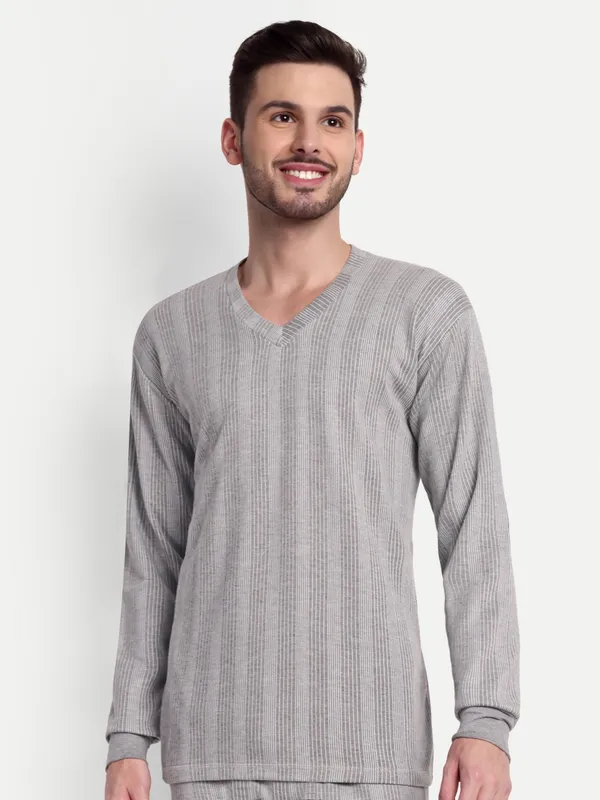Grey_V-Neck_Thermal_Top