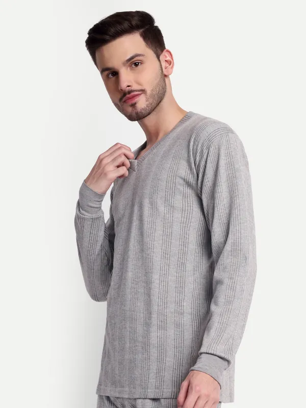 Grey_V-Neck_Thermal_Top