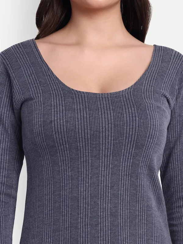 Navy_Blue_Cotton_Blend_Three_Quarter_Thermal_Top_For_Women