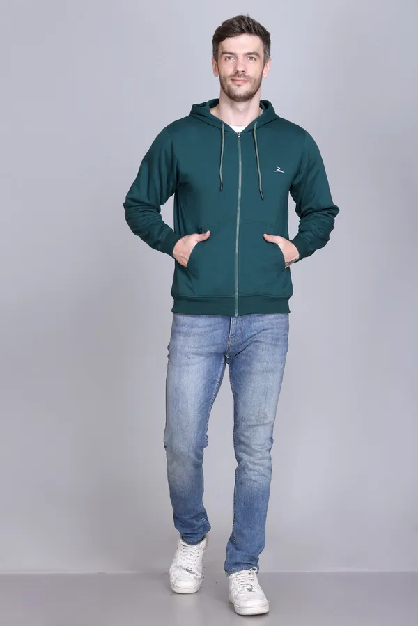 Bottle_Green_Regular_Fit_Zip-Through_Hoodie