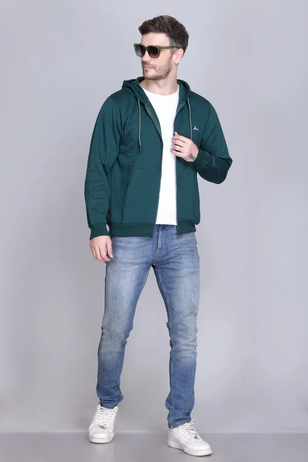 Bottle_Green_Regular_Fit_Zip-Through_Hoodie