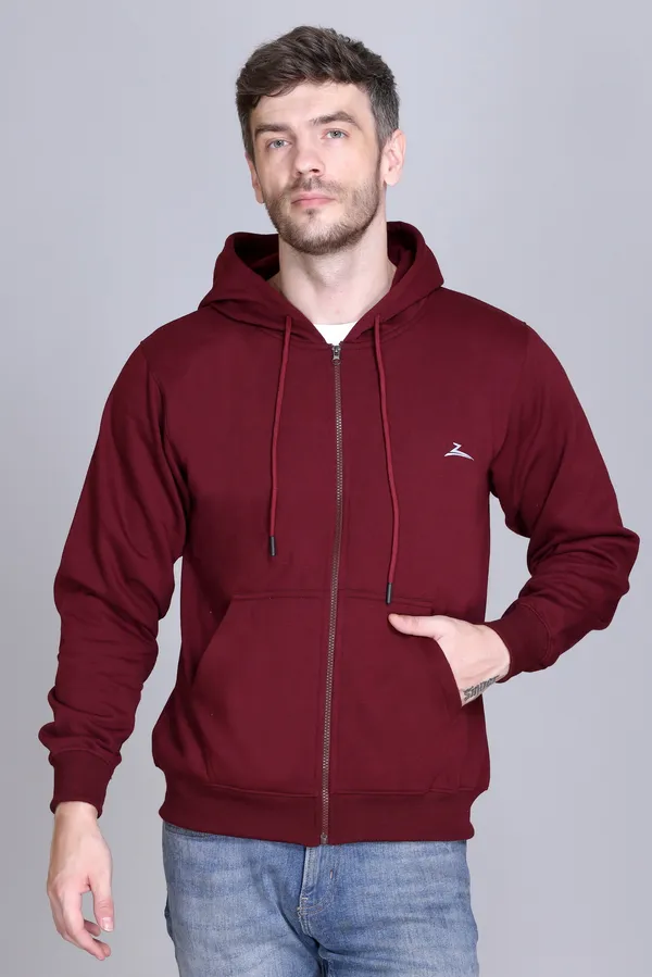 Wine_Regular_Fit_Zip-Through_Hoodie