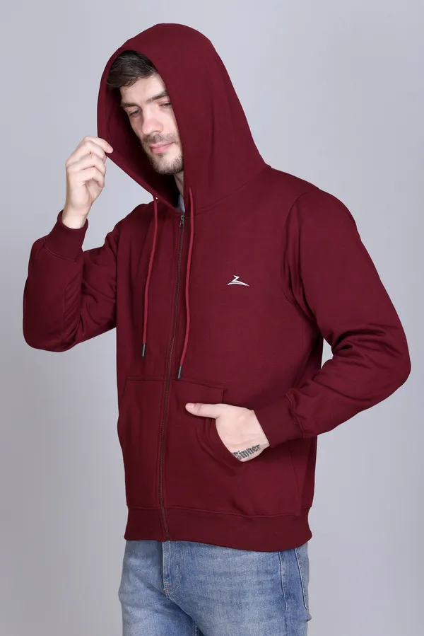 Wine_Regular_Fit_Zip-Through_Hoodie