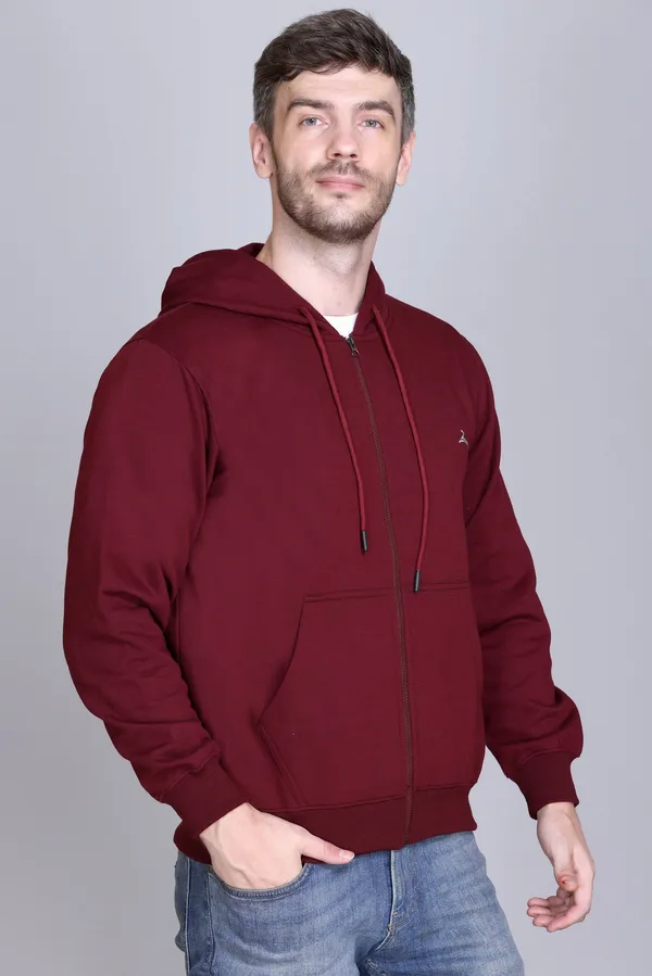 Wine_Regular_Fit_Zip-Through_Hoodie