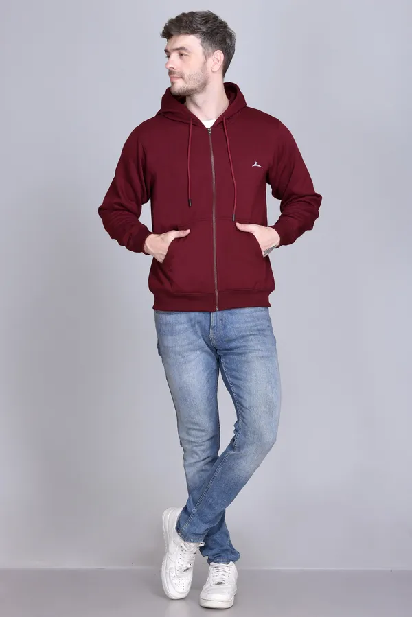 Wine_Regular_Fit_Zip-Through_Hoodie