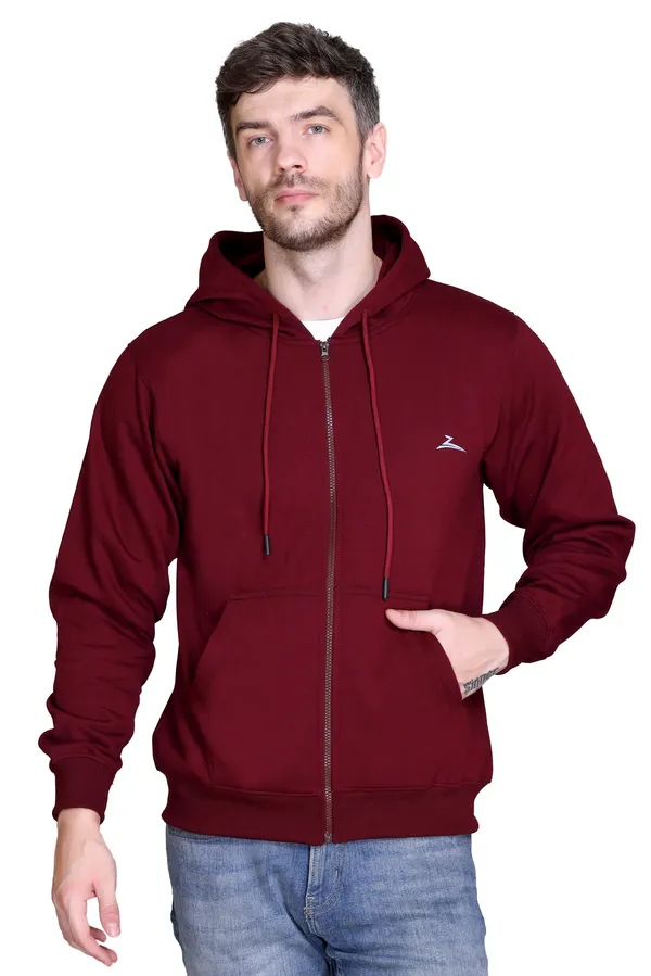 Wine_Regular_Fit_Zip-Through_Hoodie