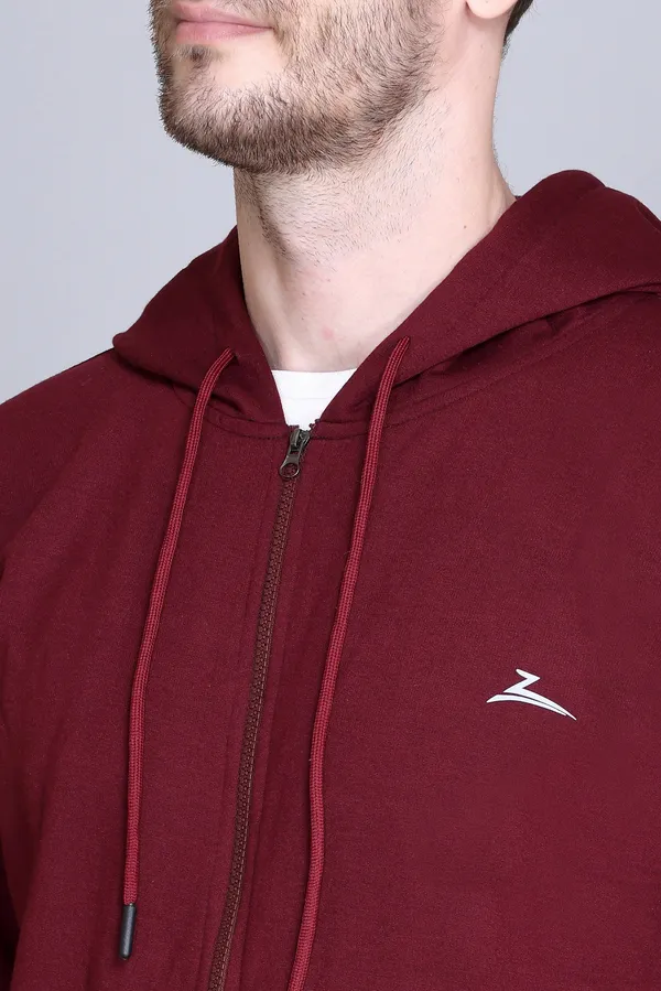Wine_Regular_Fit_Zip-Through_Hoodie