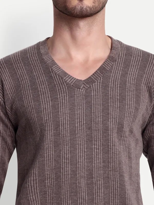 Coffee_V-Neck_Thermal_Top
