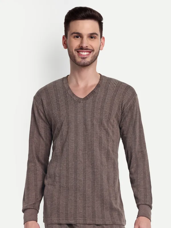 Coffee_V-Neck_Thermal_Top