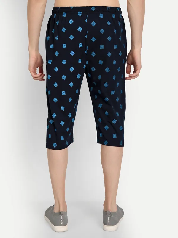 Navy_Blue_Cotton_Blend_Three-Fourths