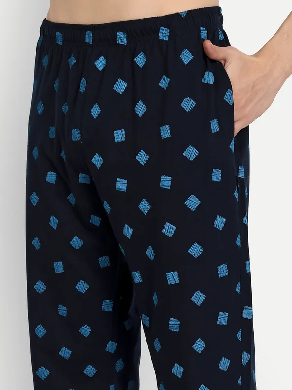 Navy_Blue_Cotton_Blend_Three-Fourths
