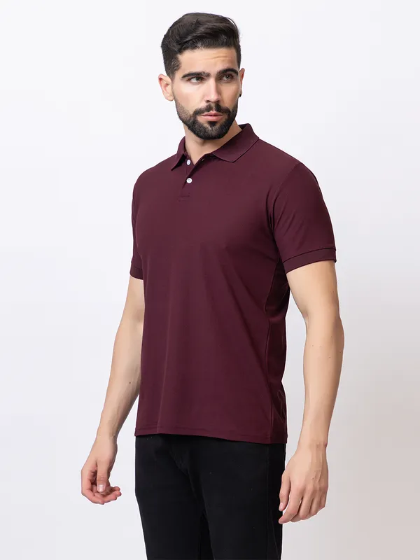 Wine_Classic_Solid_Polo_Shirt