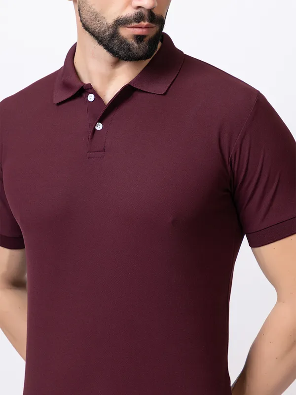 Wine_Classic_Solid_Polo_Shirt