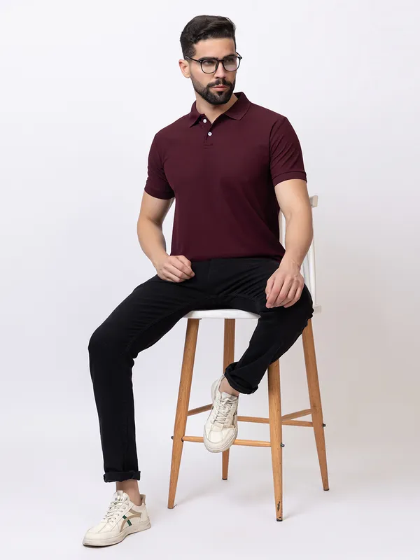 Wine_Classic_Solid_Polo_Shirt