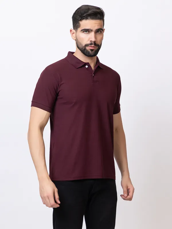 Wine_Classic_Solid_Polo_Shirt