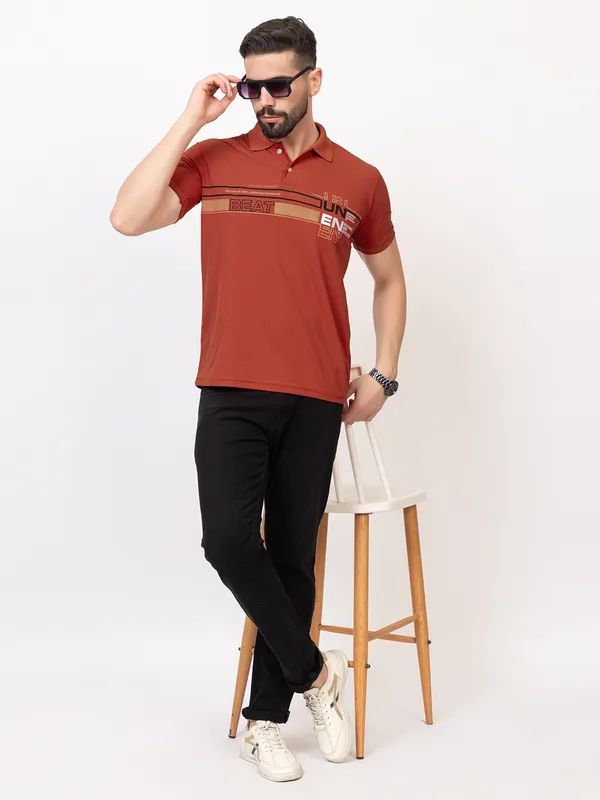 Rust_Graphic_Print_Polo_Shirt