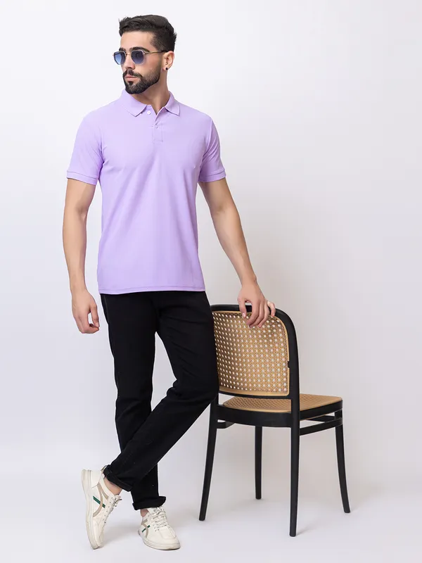 Lavender_Classic_Solid_Polo_Shirt