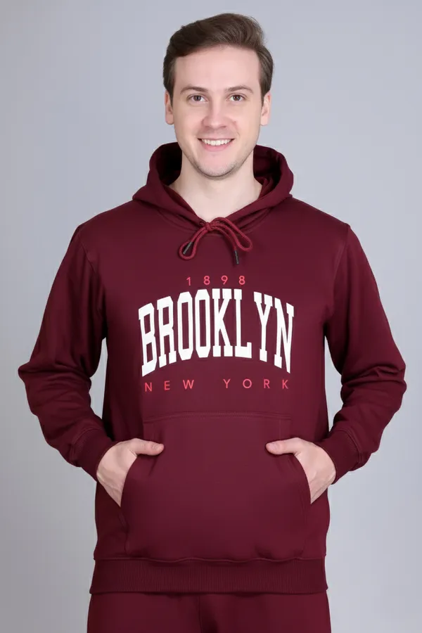 Wine_Regular_Fit_Printed_Hoodie_For_Men