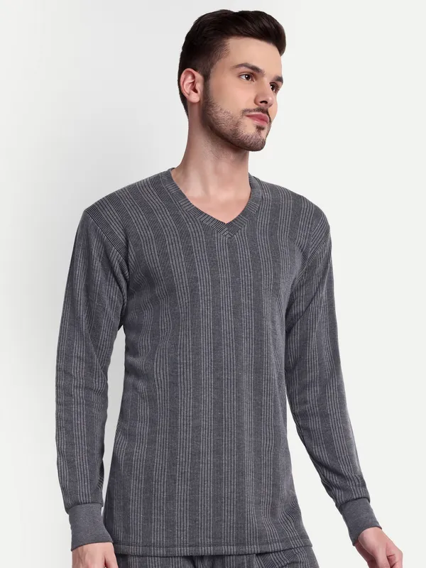 Charcoal_V-Neck_Thermal_Top
