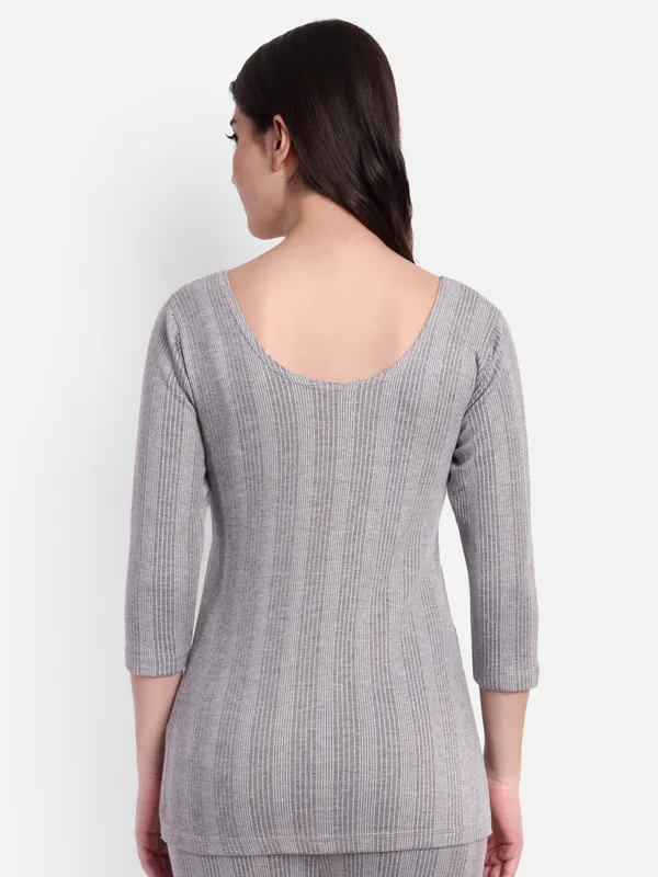 Grey_Cotton_Blend_Three_Quarter_Thermal_Top_For_WoMen