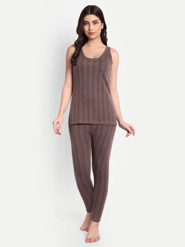Coffee_Cotton_Blend_Sleeveless_Thermal_Top_For_Women