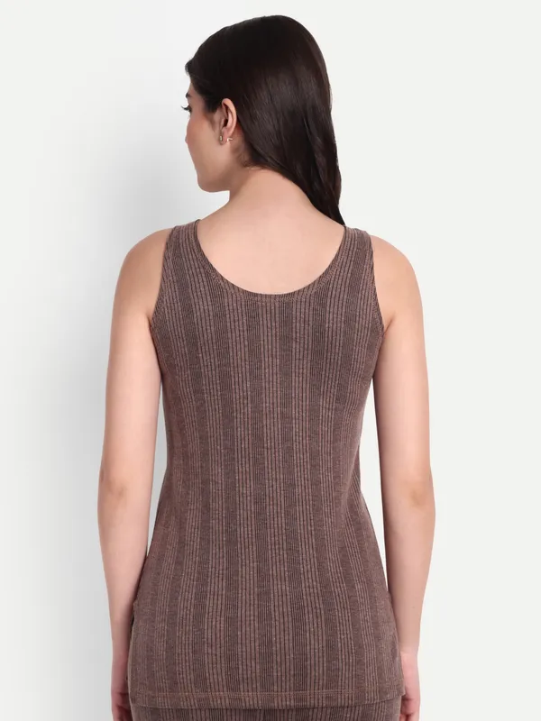 Coffee_Cotton_Blend_Sleeveless_Thermal_Top_For_Women