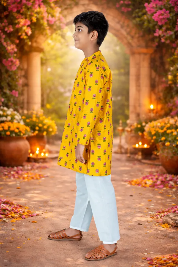 Yellow_Lotus_Kurta_Pajama_Set