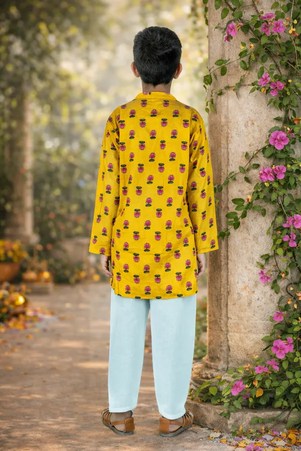 Yellow_Lotus_Kurta_Pajama_Set