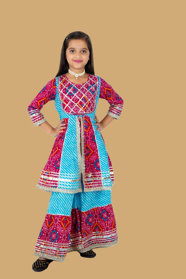 Bandhani_Pink_&_Blue_Sharara_Set