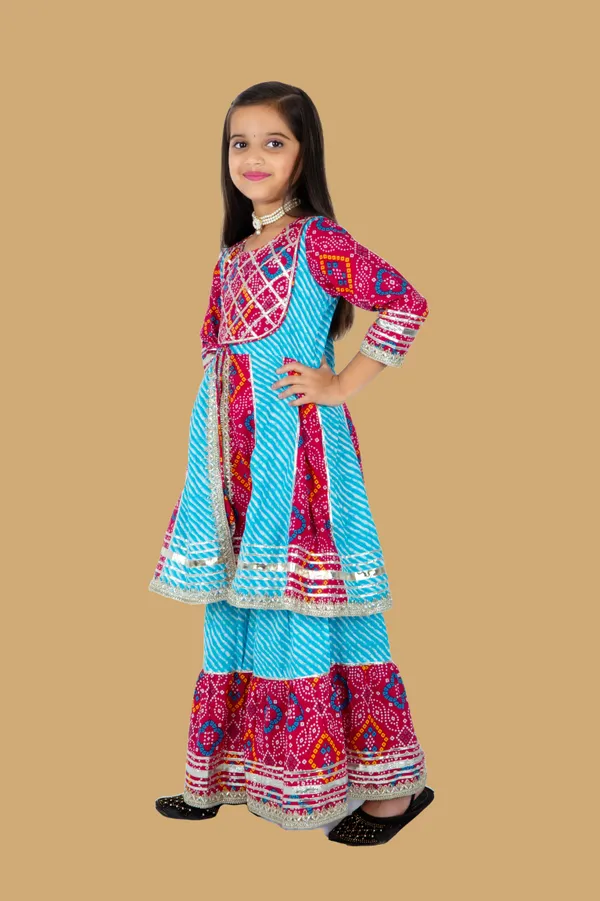 Bandhani_Pink_&_Blue_Sharara_Set