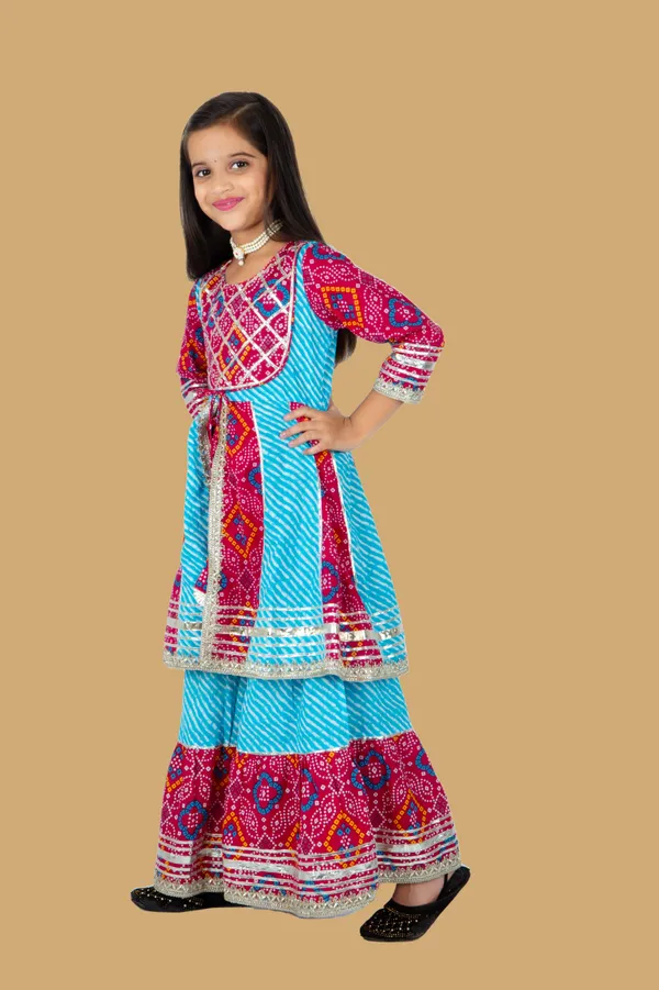 Bandhani_Pink_&_Blue_Sharara_Set