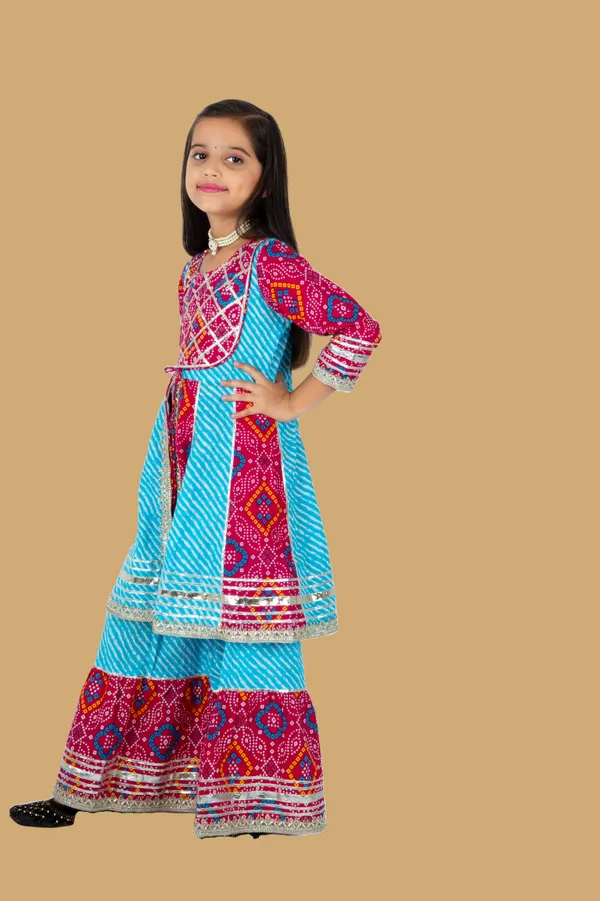 Bandhani_Pink_&_Blue_Sharara_Set