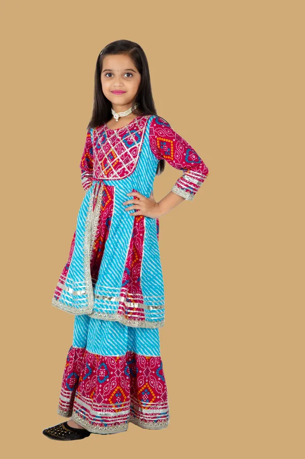 Bandhani_Pink_&_Blue_Sharara_Set