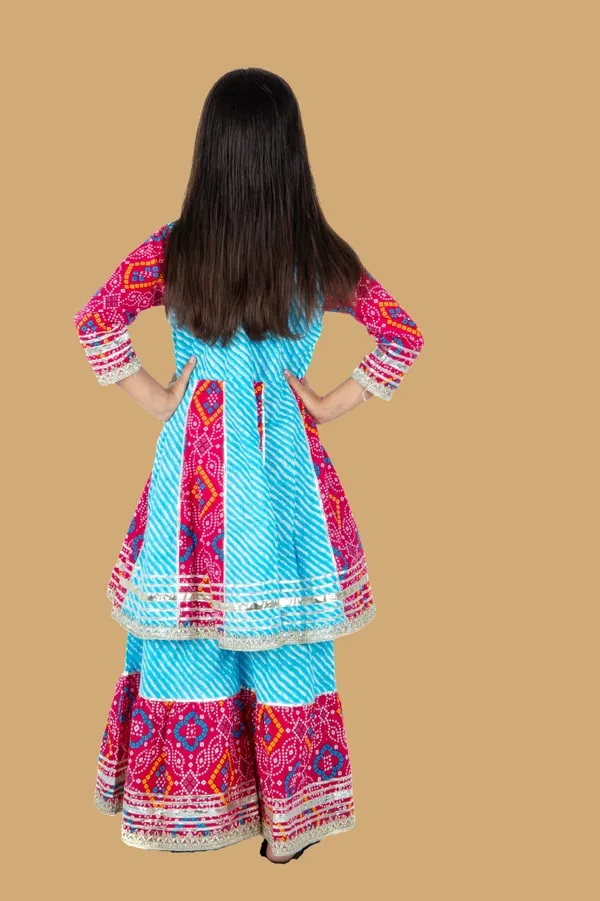 Bandhani_Pink_&_Blue_Sharara_Set