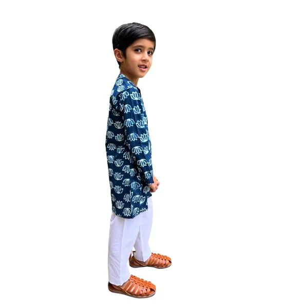 Blue_Pure_Cotton_Regular_Fit_Full_Sleeve_Kurta_Pyjama_Set_For_Boys