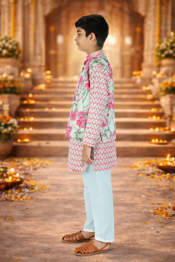 Boy_White_Pink_Kurta_Jacket_Set