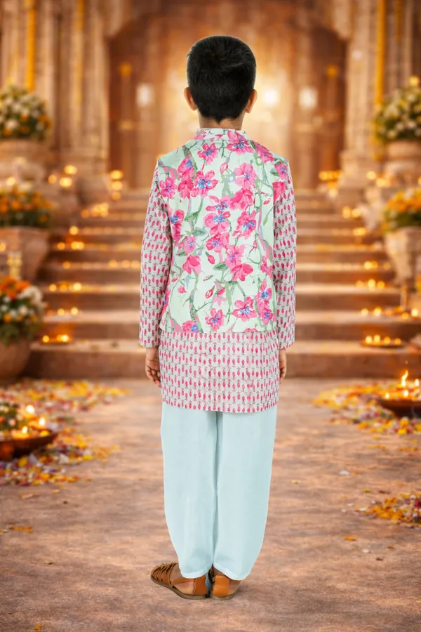Boy_White_Pink_Kurta_Jacket_Set
