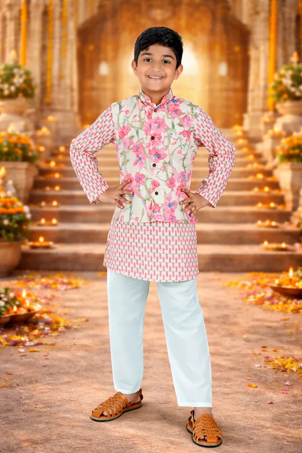 Boy_White_Pink_Kurta_Jacket_Set