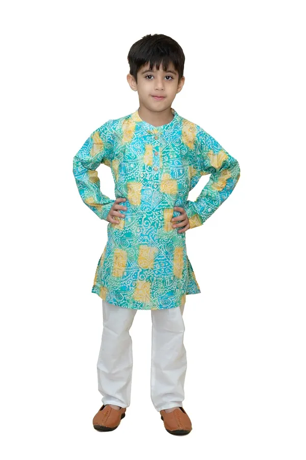 Yellow_Pure_Cotton_Regular_Fit_Full_Sleeve_Kurta_Pyjama_Set_For_Boys