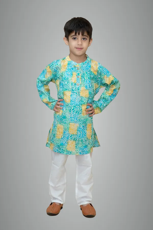 Yellow_Pure_Cotton_Regular_Fit_Full_Sleeve_Kurta_Pyjama_Set_For_Boys