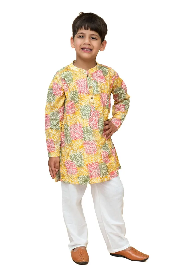 Yellow_Pure_Cotton_Regular_Fit_Full_Sleeve_Kurta_Pyjama_Set_For_Boys